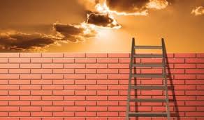 belemmerende muur en trap